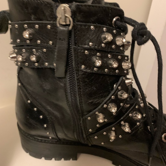Zara Black motorcycle boots with gems - Picture 7 of 8